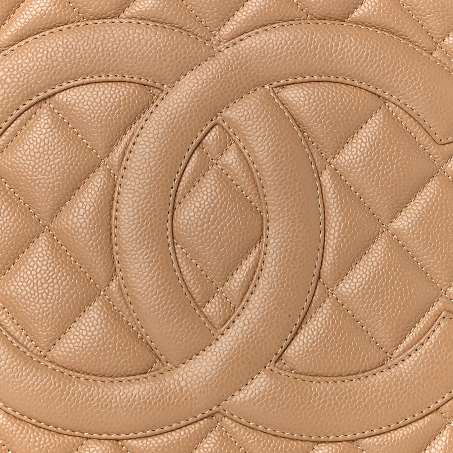 Caviar Quilted Medallion Tote Beige