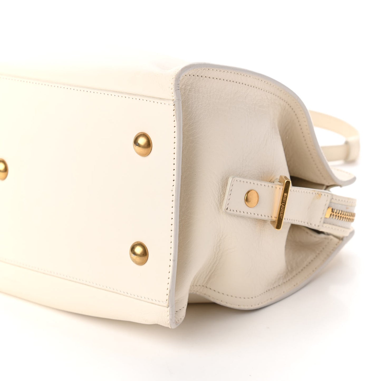 Calfskin Small Classic Y Cabas White