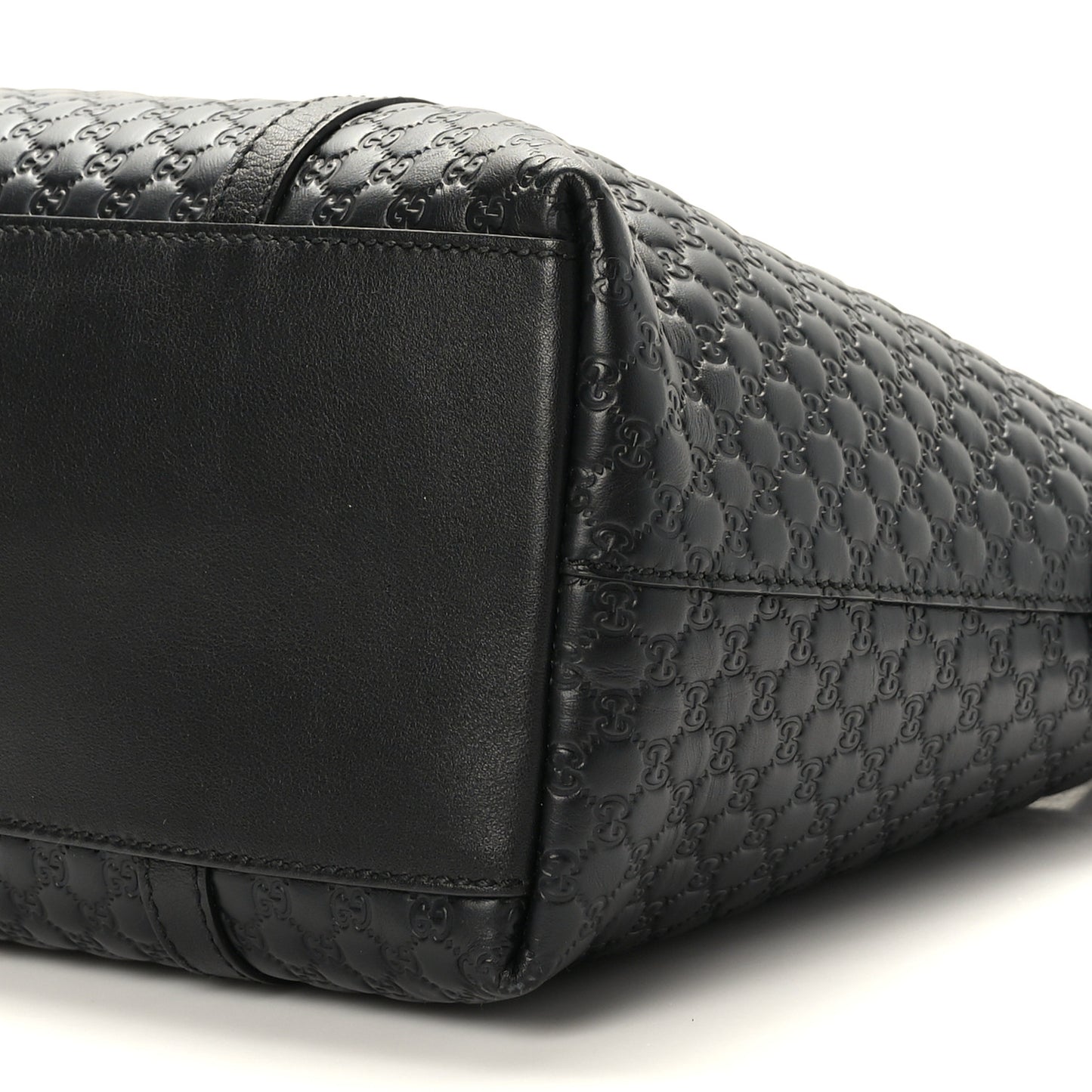Soft Microguccissima Small Zippered Satchel Black
