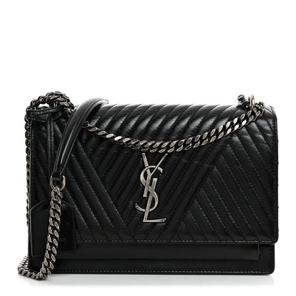 Saint Laurent Lambskin Mixed Quilted Medium Monogram Sunset Black 1 of 11