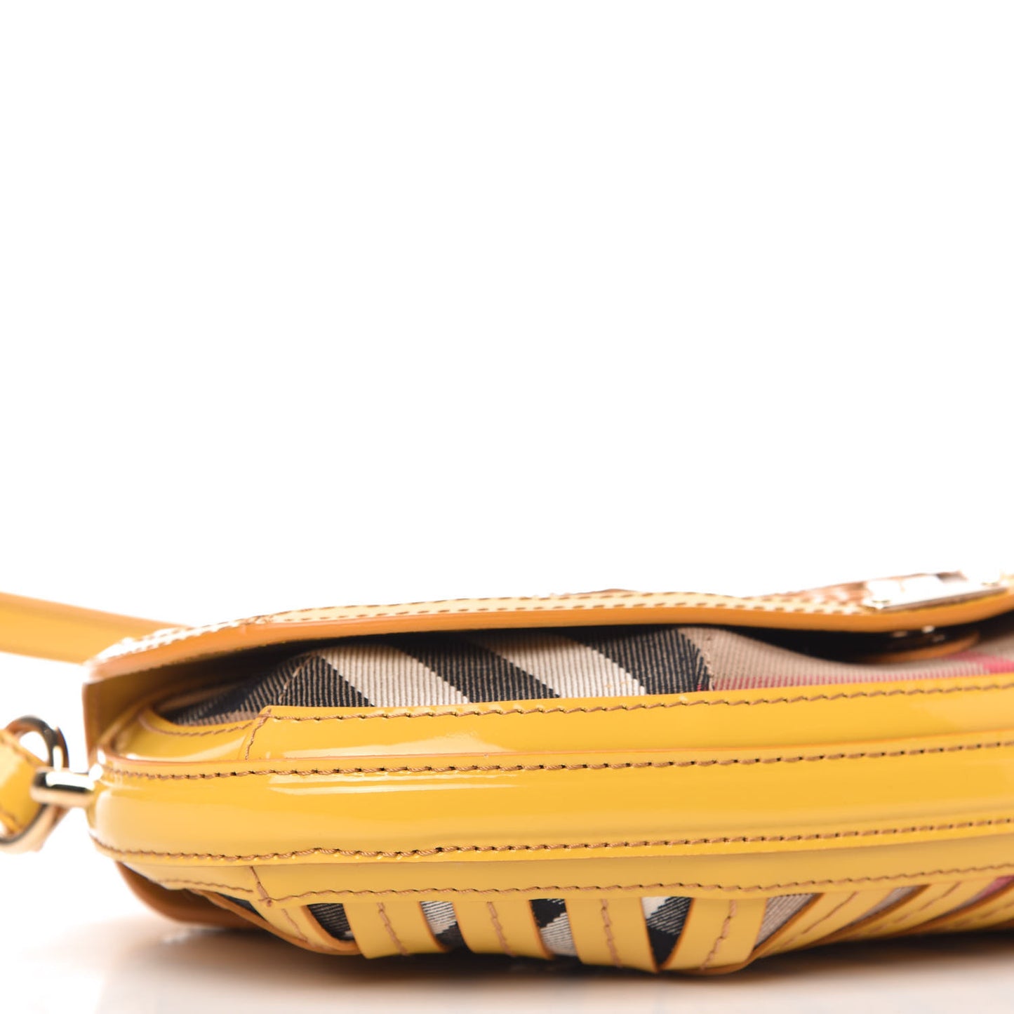 Patent Lilford Check Crossbody Bag Yellow