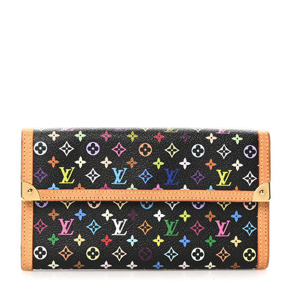 Louis Vuitton Monogram Multicolor Porte Tresor International Wallet Black 1 of 8