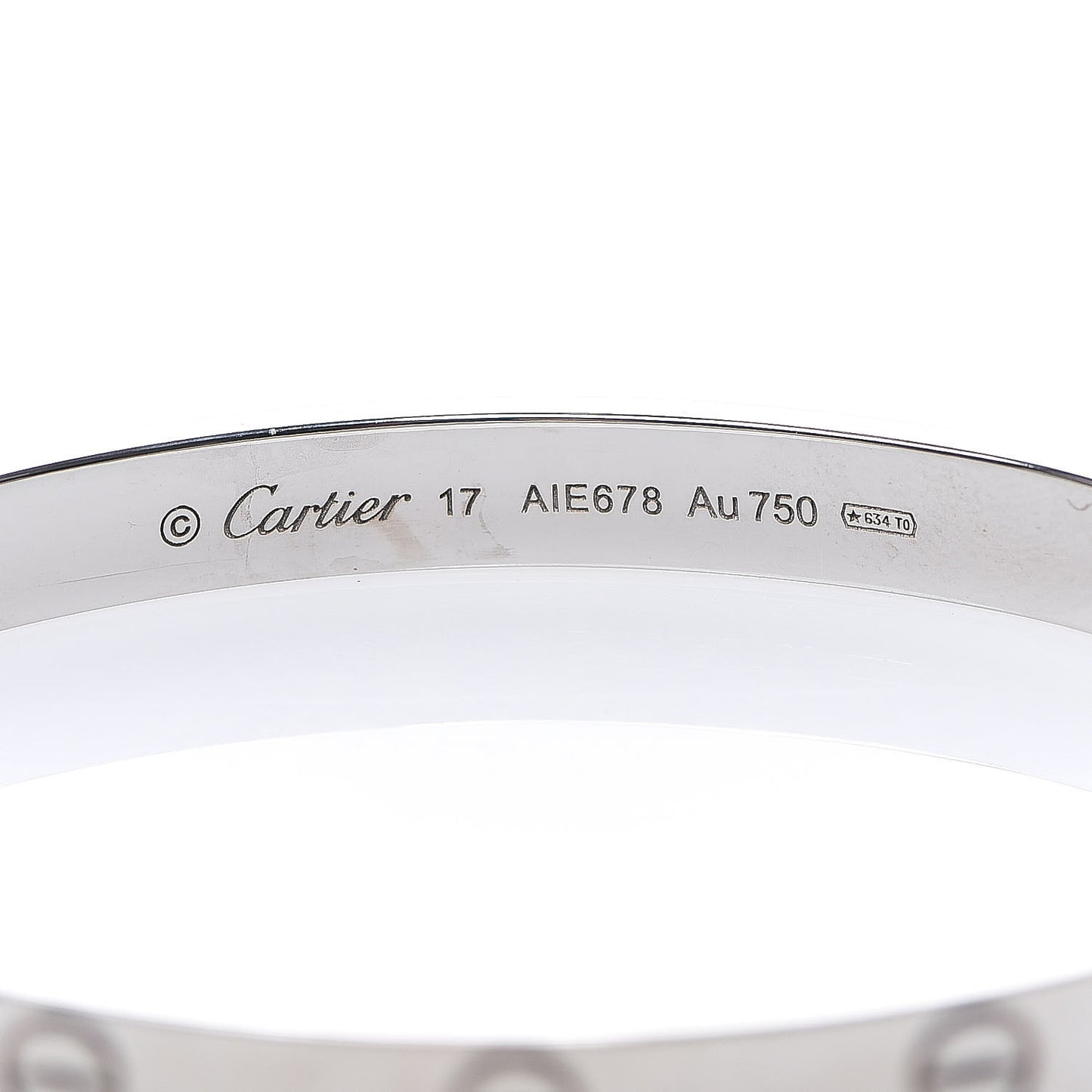 18K White Gold LOVE Bracelet 17