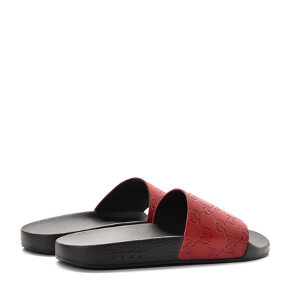 Gucci Guccissima Signature Womens Slide Sandals 40 Hibiscus Red 3 of 6
