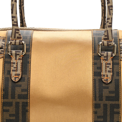 Fendi Zucca Zucchino Spalmati Mixed Media Boston Gold Mogano Panna 8 of 11