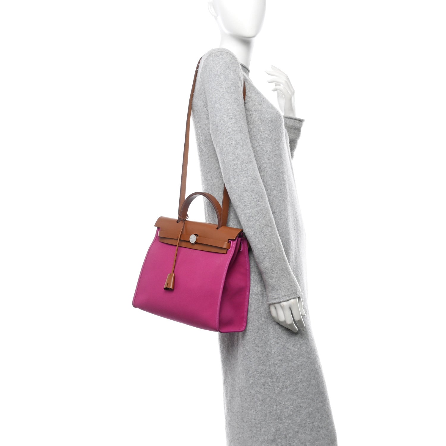 Hermes Vache Hunter Toile Herbag Zip 31 PM Magnolia Fauve 2 of 14
