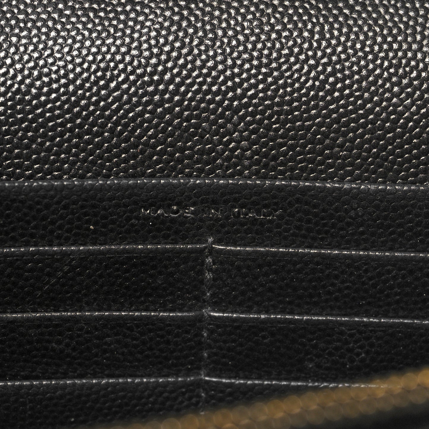 Grain De Poudre Matelasse Chevron Monogram Chain Wallet Black