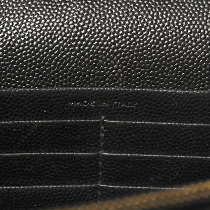 Saint Laurent Grain De Poudre Matelasse Chevron Monogram Chain Wallet Black 8 of 12