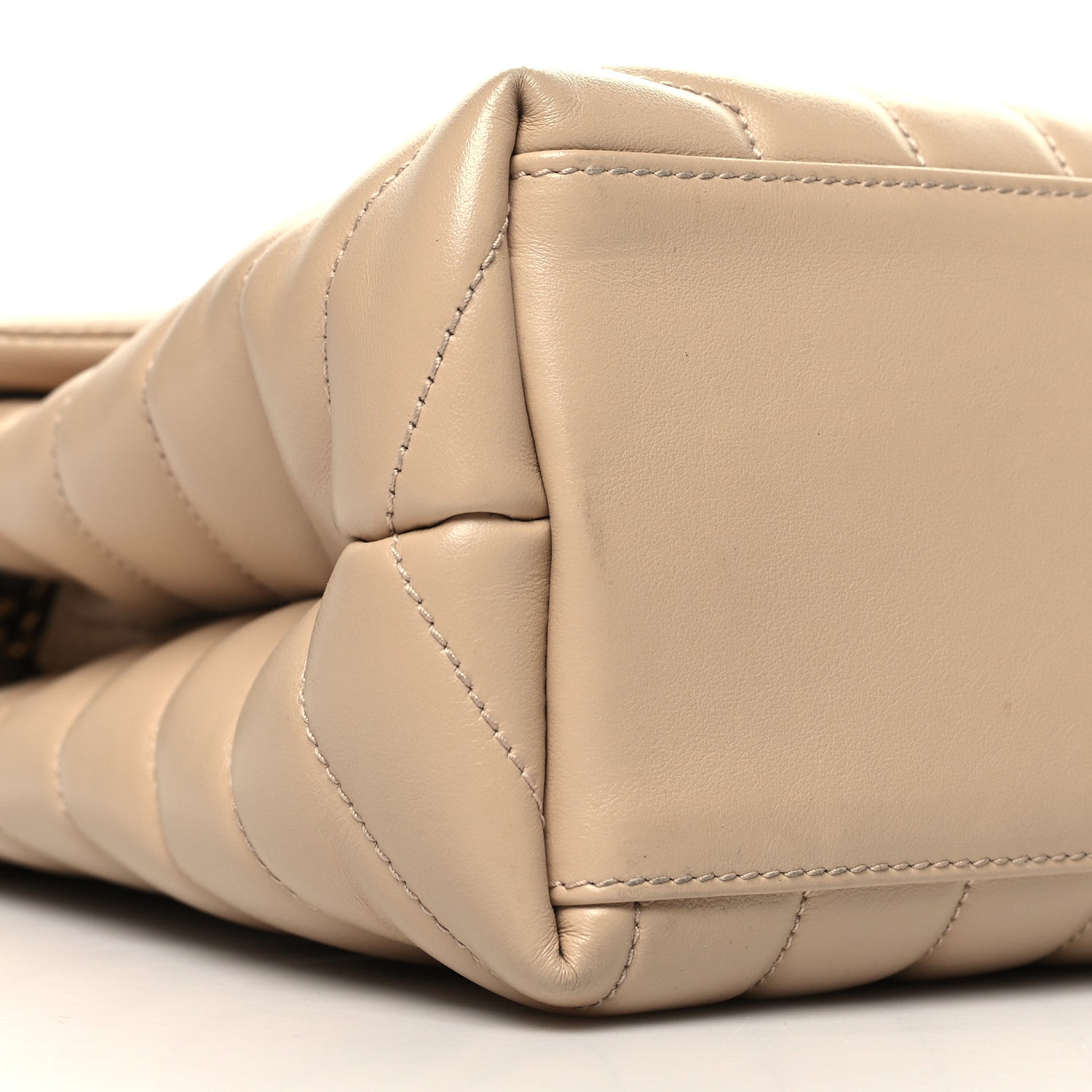 Saint Laurent Calfskin Y Quilted Monogram Medium Loulou Chain Satchel Nude Powder 10 of 12