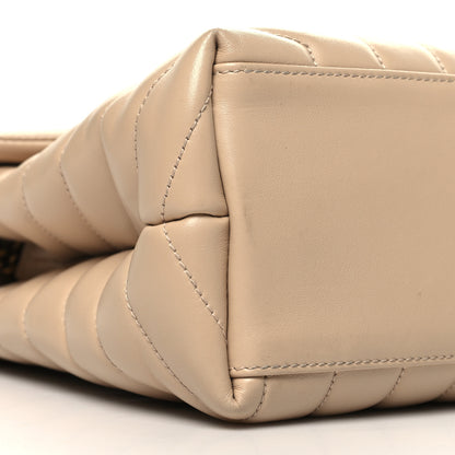 Saint Laurent Calfskin Y Quilted Monogram Medium Loulou Chain Satchel Nude Powder 10 of 12