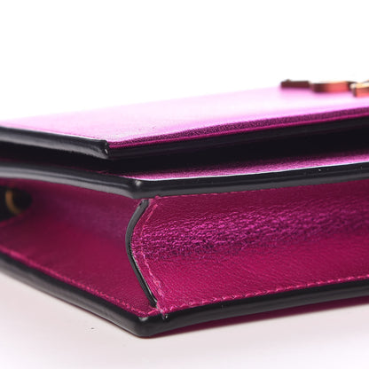 Saint Laurent Metallic Calfskin Classic Monogram Kate Tassel Chain Wallet Fuchsia 6 of 12