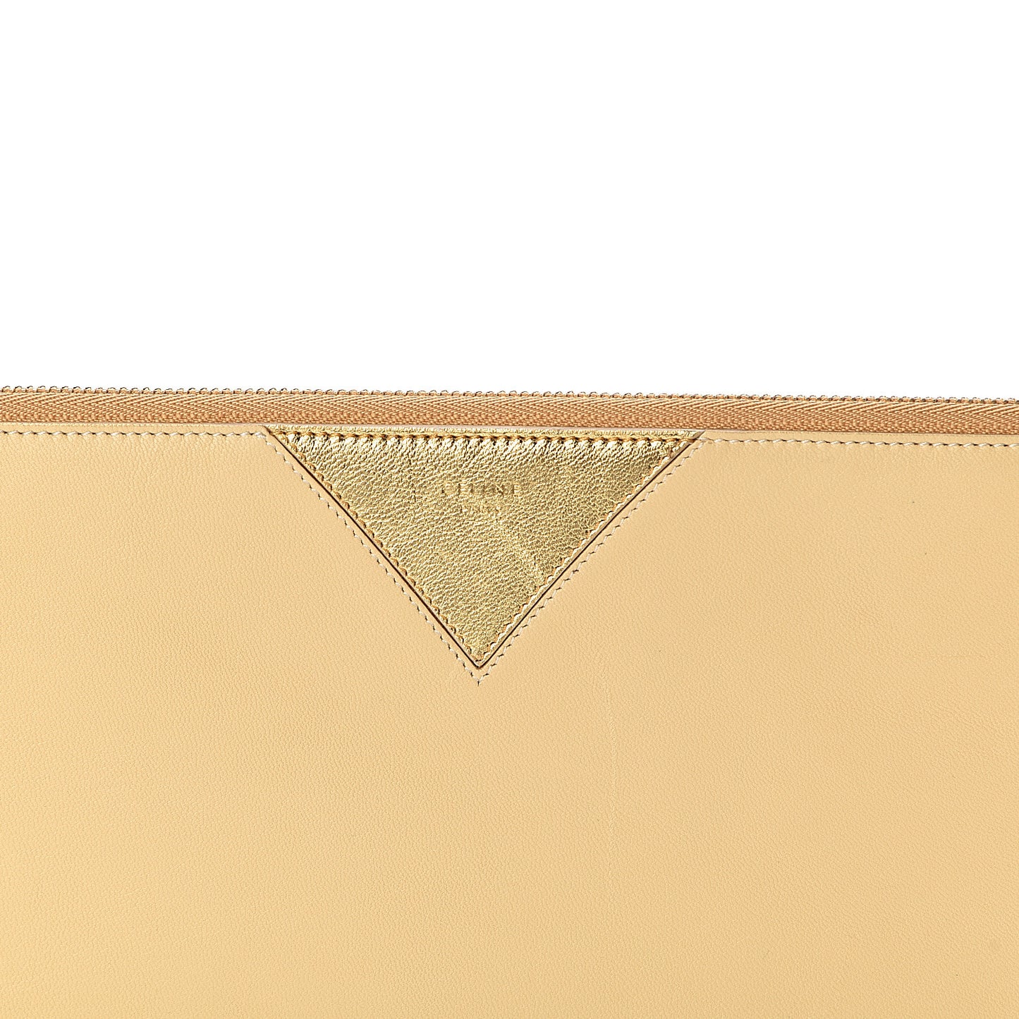 Metallic Lambskin Bi-Color Coeur Ipad Clutch Gold