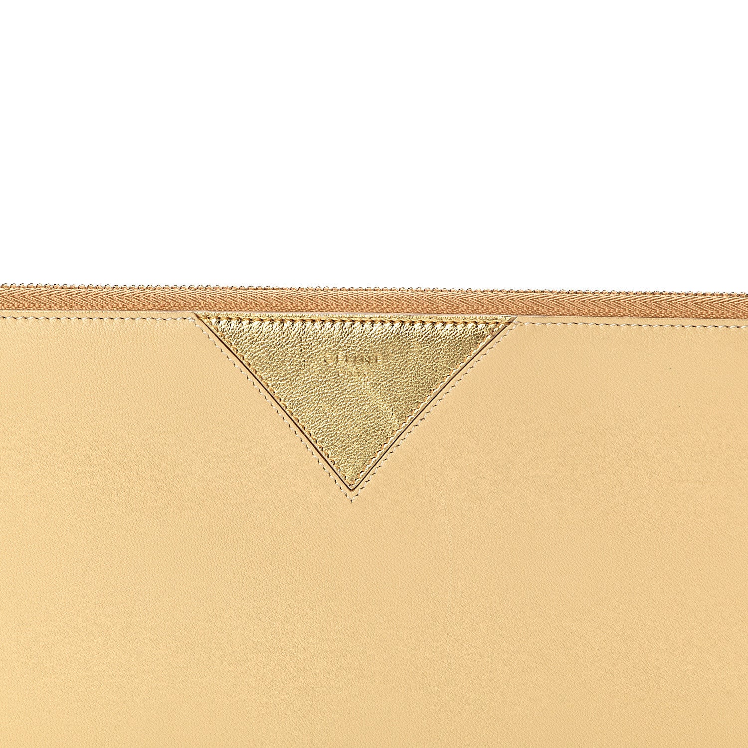 Celine Metallic Lambskin Bi-Color Coeur Ipad Clutch Gold 7 of 10