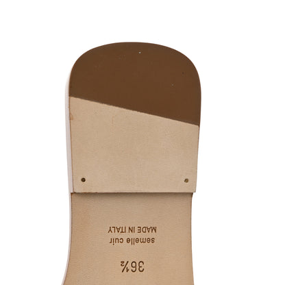 Hermes Box Calfskin Oran Sandals 36.5 White 9 of 10