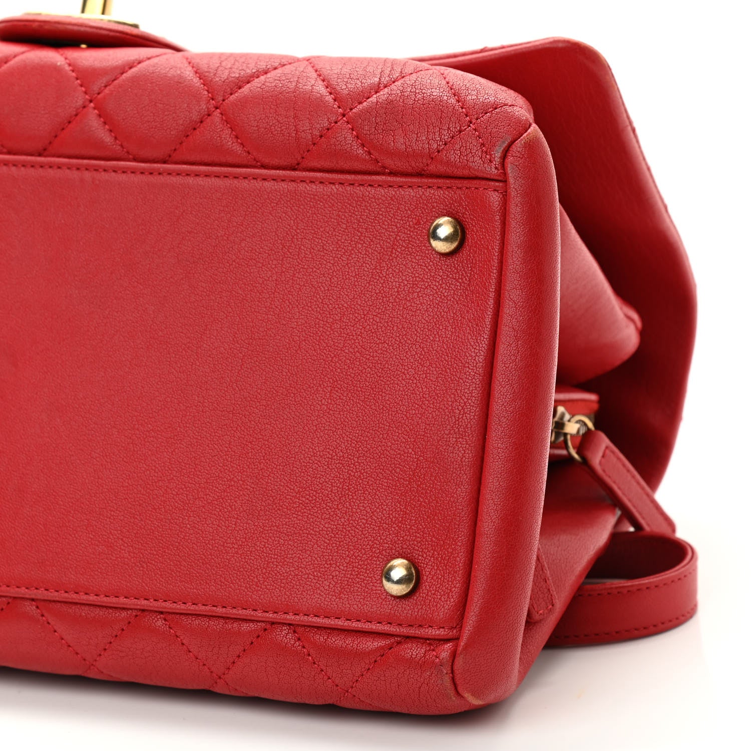 Chanel Shiny Sheepskin Quilted Large Trapezio Flap Red 10 of 13
