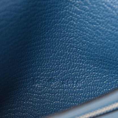 Hermes Chevre Mysore Bearn Gusset Wallet Bleu de Galice 7 of 8