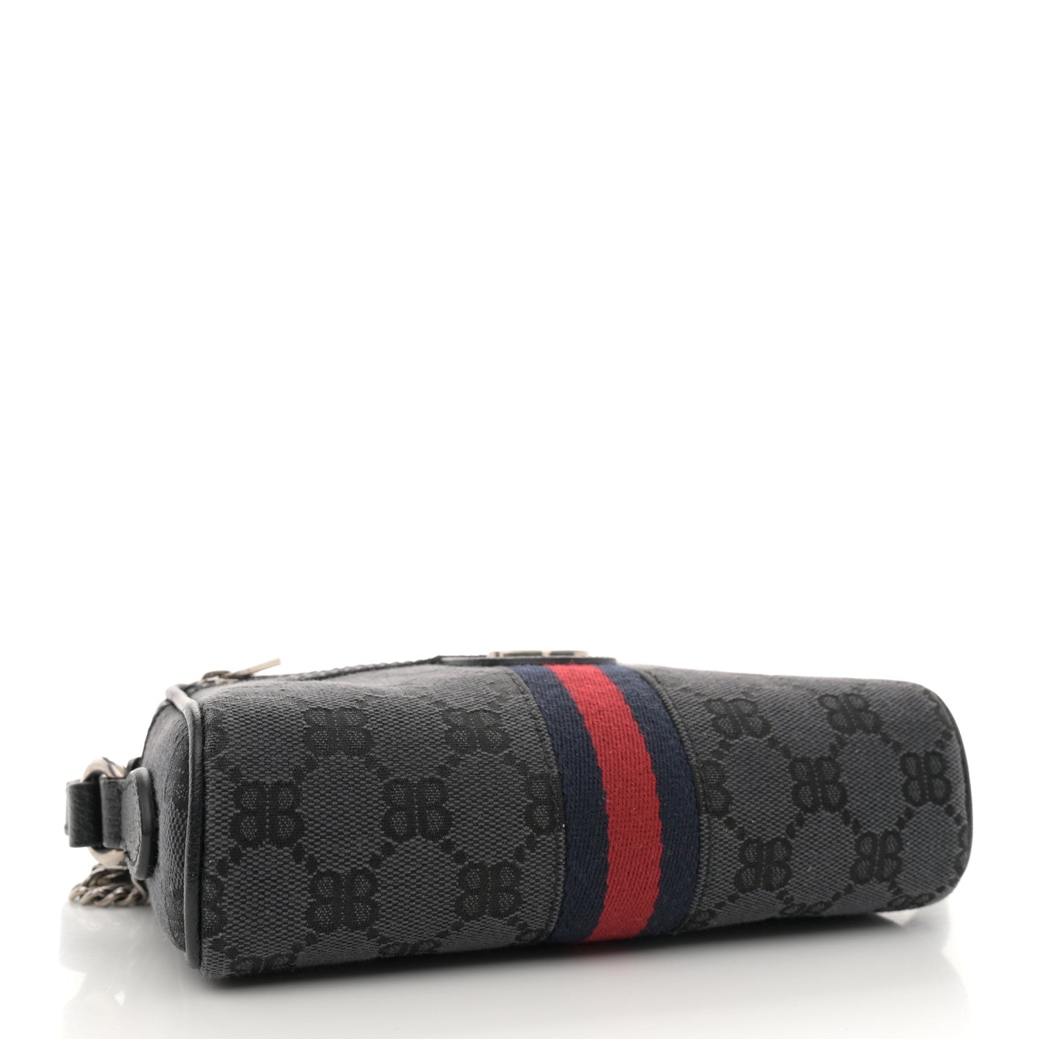 Gucci X BALENCIAGA BB Monogram Web Mini Ophidia Shoulder Bag Black 4 of 10