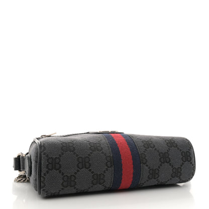 Gucci X BALENCIAGA BB Monogram Web Mini Ophidia Shoulder Bag Black 4 of 10