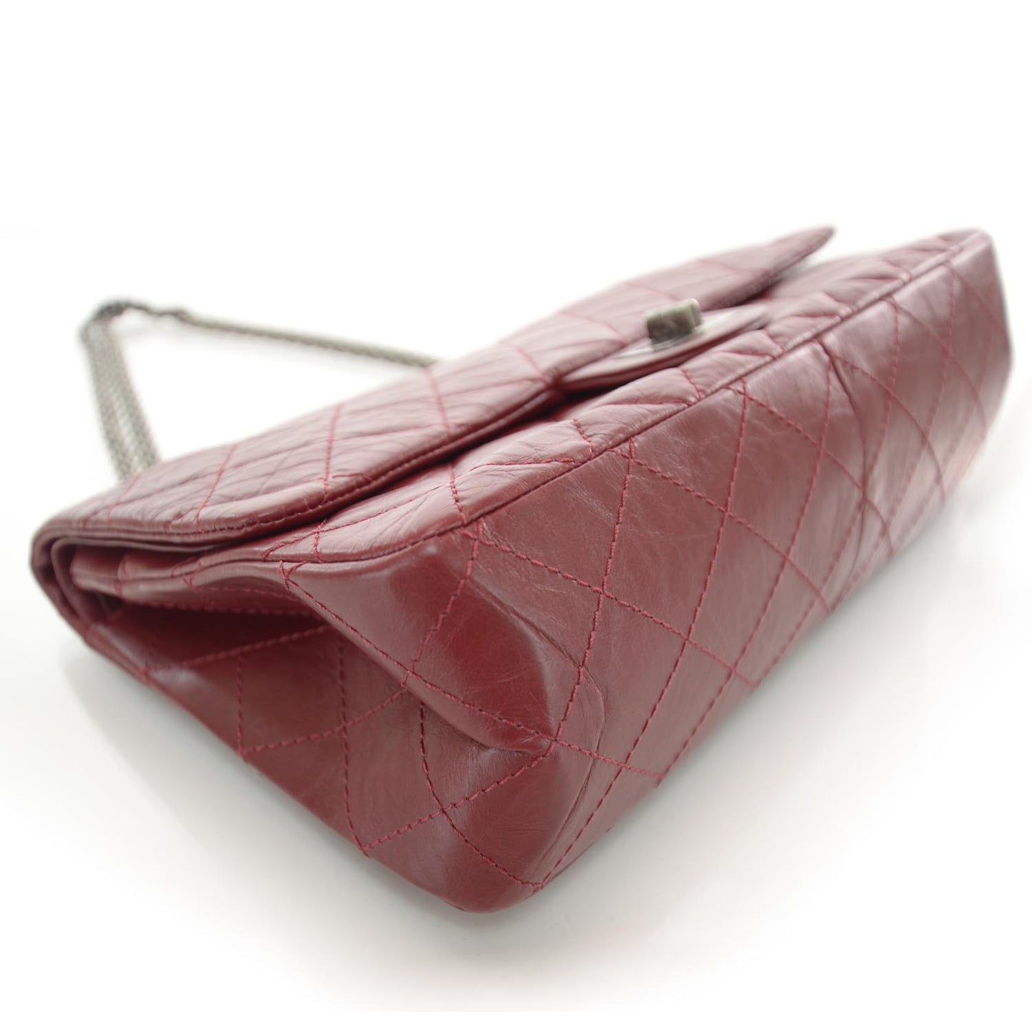 Aged Calfskin Quilted 2.55 Reissue 227 Flap Red