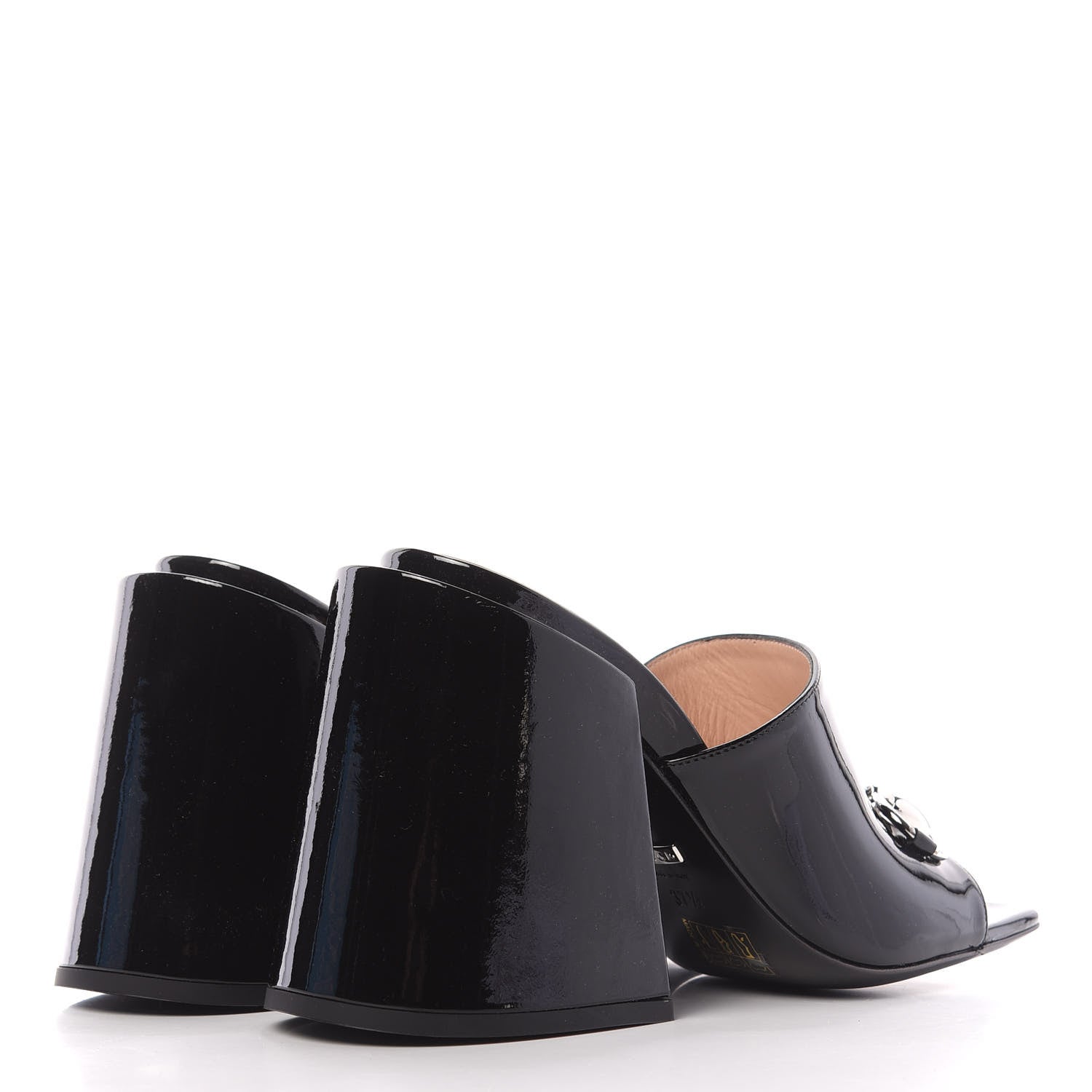 Gucci Patent Lexi Horsebit High-Heel Slide Sandals 37.5 Black 4 of 11