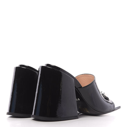 Gucci Patent Lexi Horsebit High-Heel Slide Sandals 37.5 Black 4 of 11