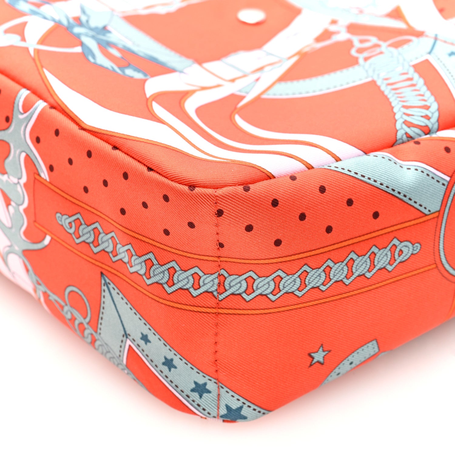 Hermes Silk La Promenade du Matin Bandana Fourbi 20 PM Pouch Orange Mecano Turquoise Fauve 9 of 10