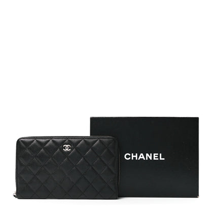 Chanel Caviar Quilted Large Zip Around Organizer Wallet Black 14 of 14