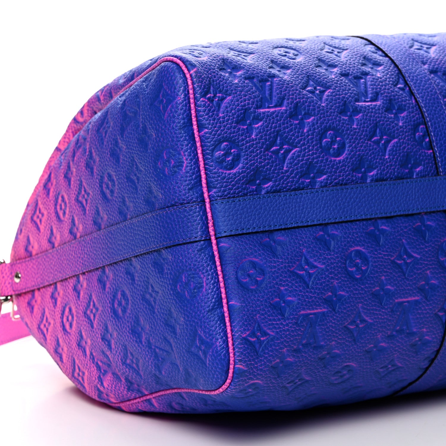 Louis Vuitton Taurillon Illusion Keepall Bandouliere 50 Bleu Rose 7 of 8