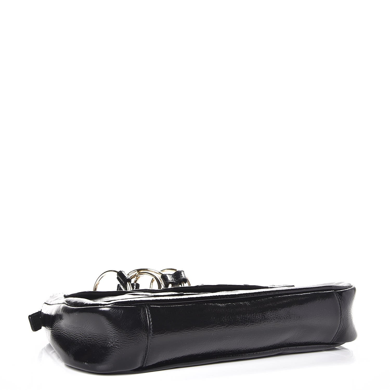 Saint Laurent Textured Patent Corset Chain Shoulder Bag Black 4 of 7