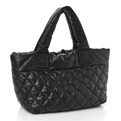Chanel Nylon Quilted Small Coco Cocoon Reversible Tote Black 3 of 9