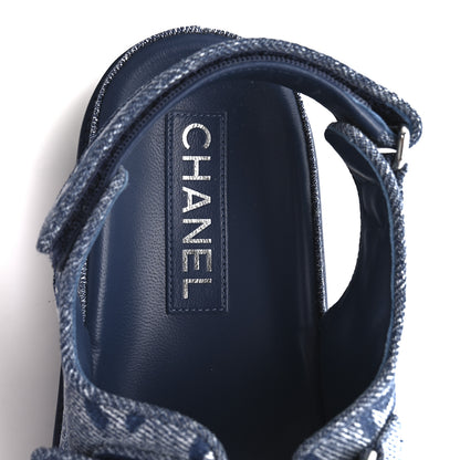 Chanel Denim CC Dad Sandals 39.5 Blue 39.5 Blue 8 of 10