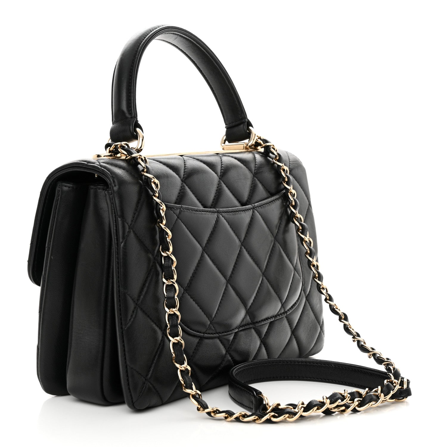 Chanel Lambskin Quilted Small Trendy CC Dual Handle Flap Bag Black 3 of 11