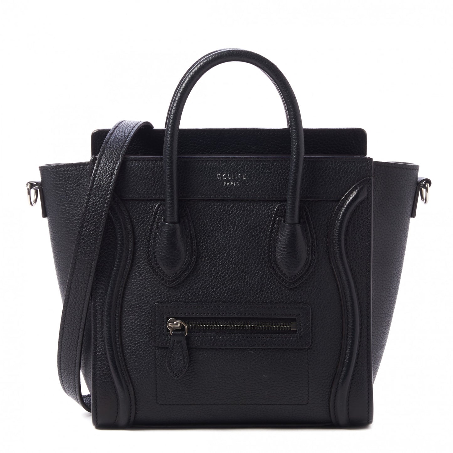 Drummed Calfskin Nano Luggage Black