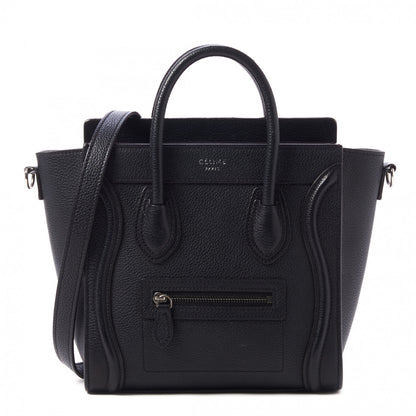 Celine Drummed Calfskin Nano Luggage Black 1 of 9
