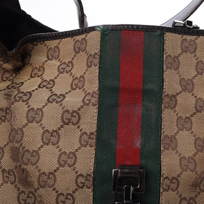 Gucci Monogram Web Jackie O Hobo Dark Brown 8 of 11