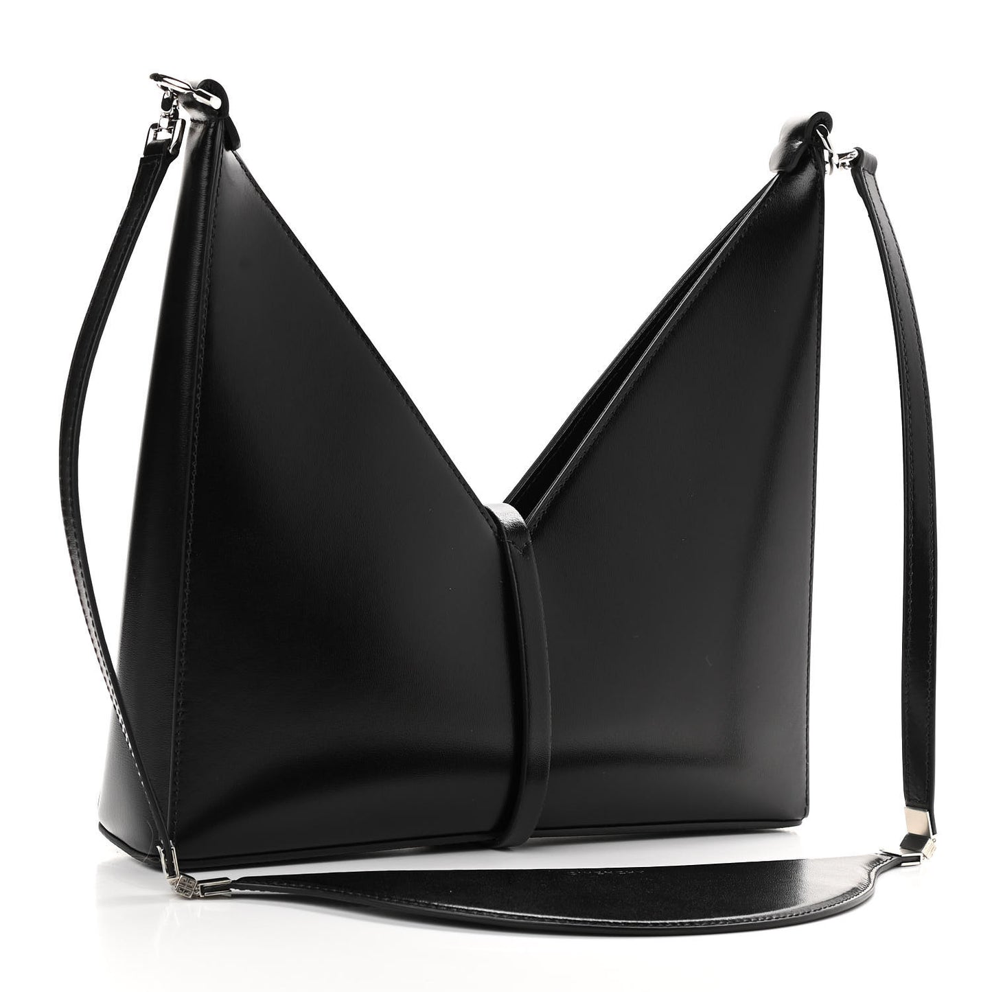 Box Calfskin Small Cut Out Shoulder Bag Black
