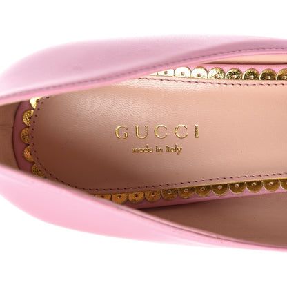 Gucci Nappa Queen Margaret Mid Heel Pumps 41 and 41.5 Sugar Pink 6 of 15