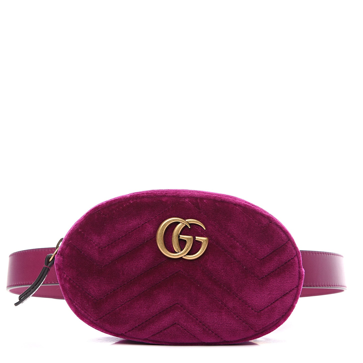 Velvet Matelasse GG Marmont Belt Bag 85 34 Fuchsia Violet Cyclamen