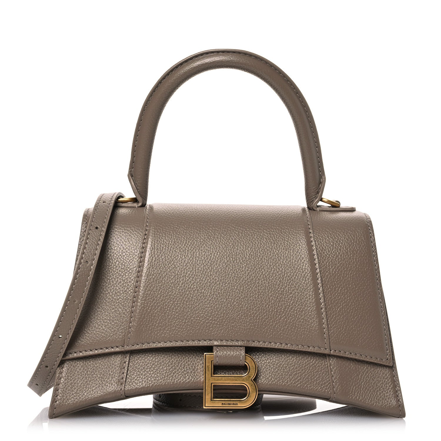 Balenciaga Grained Calfskin Small Hourglass Top Handle Bag Mink Grey 1 of 14