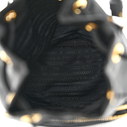Prada Saffiano Tessuto Nylon Mini Bucket Crossbody Bag Black 5 of 11