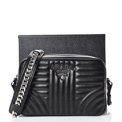 Prada Soft Calfskin Diagramme Crossbody Bag Black 10 of 10