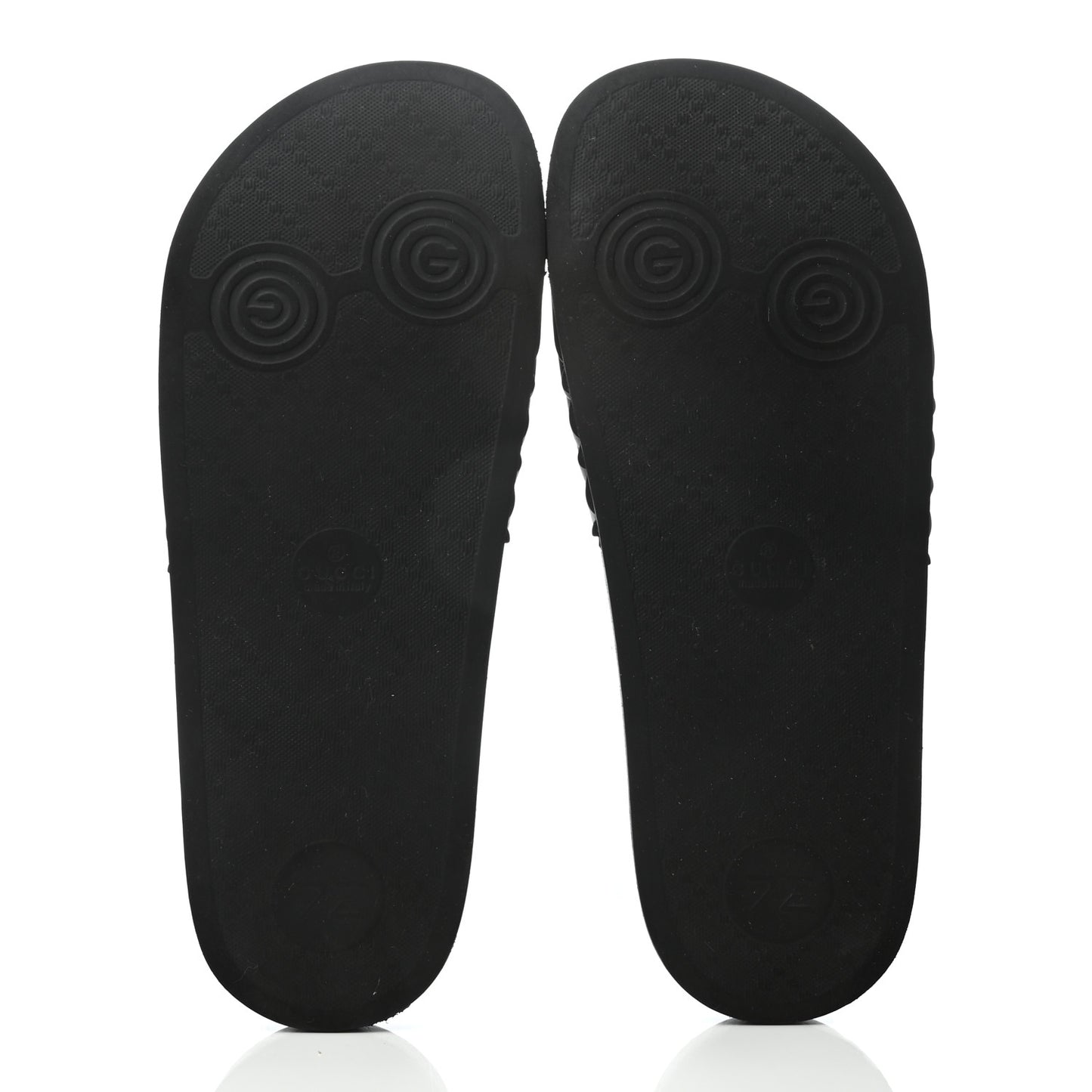 Rubber Matelasse Mens Slide Sandals 8 Black