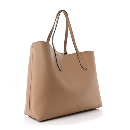 Burberry Grainy Calfskin Haymarket Check Medium Reversible Tote Camel 5 of 19