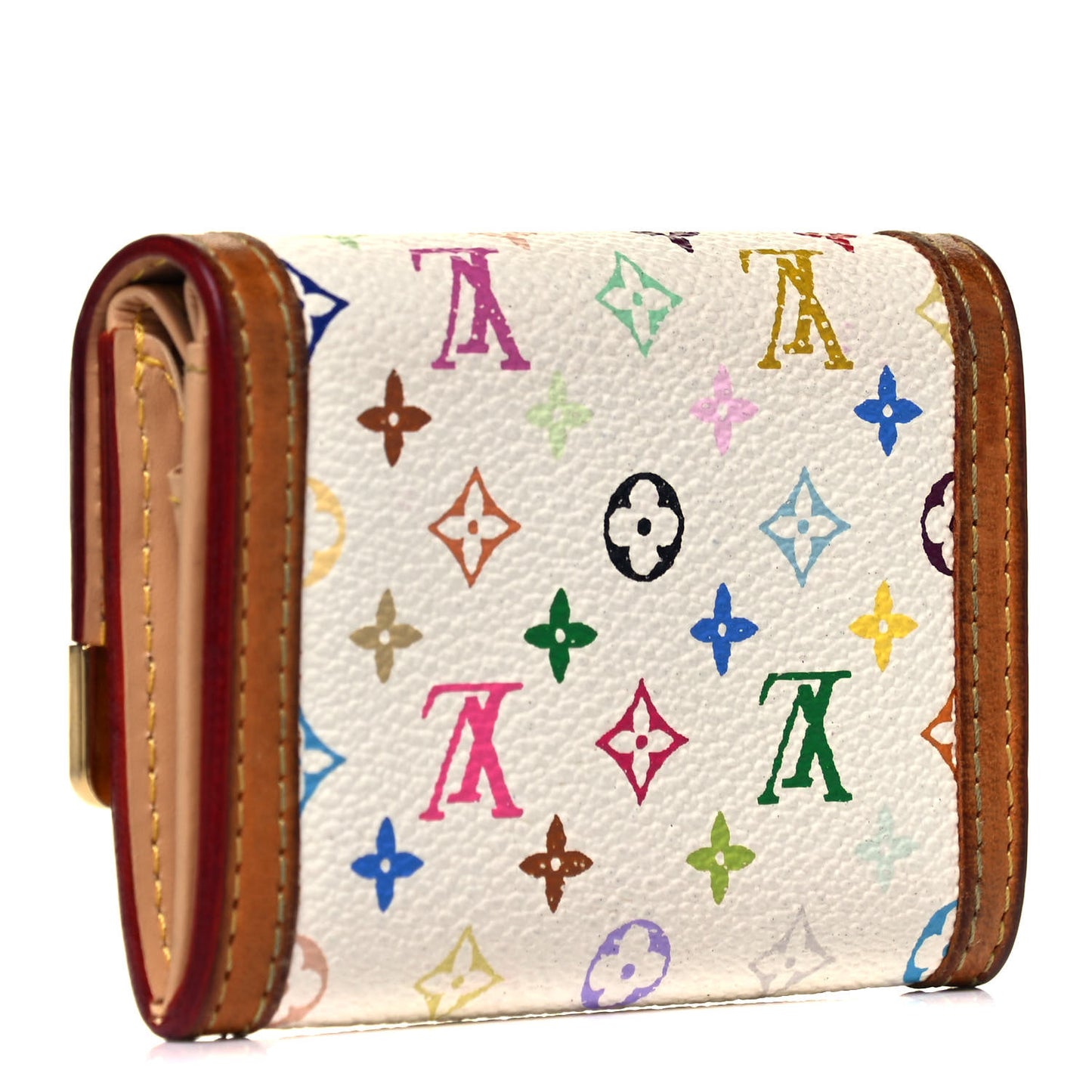 Monogram Multicolor Porte-Monnaie Plat Coin Purse White