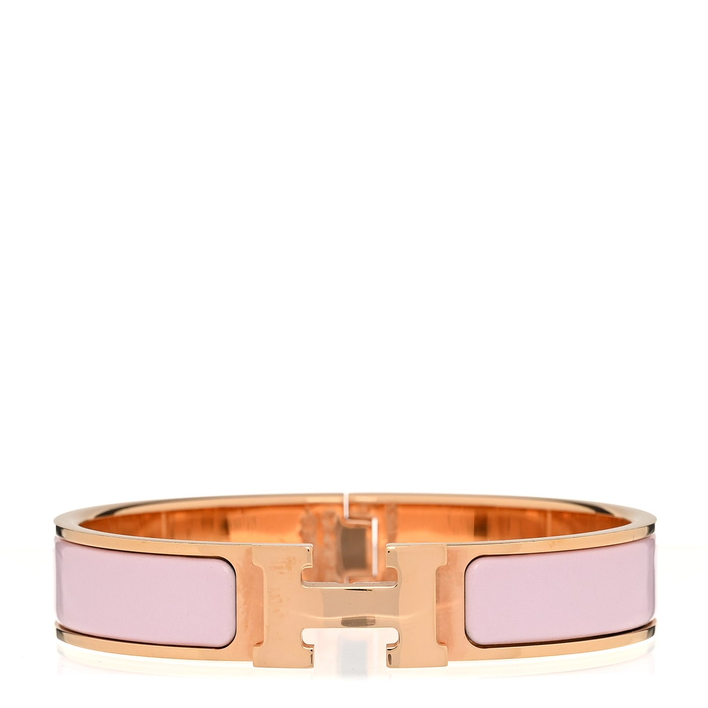 Enamel Narrow Clic Clac H Bracelet PM Rose Candeur
