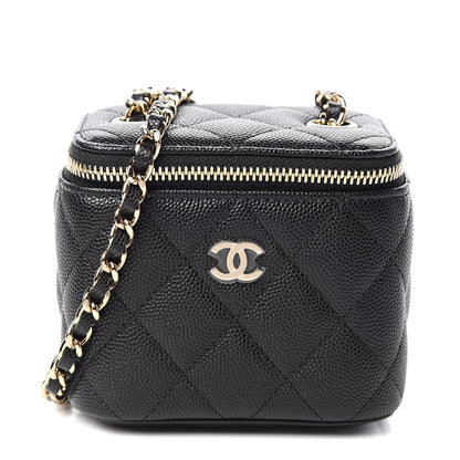 Chanel Caviar Quilted Mini Vanity Case With Chain Black 1 of 10
