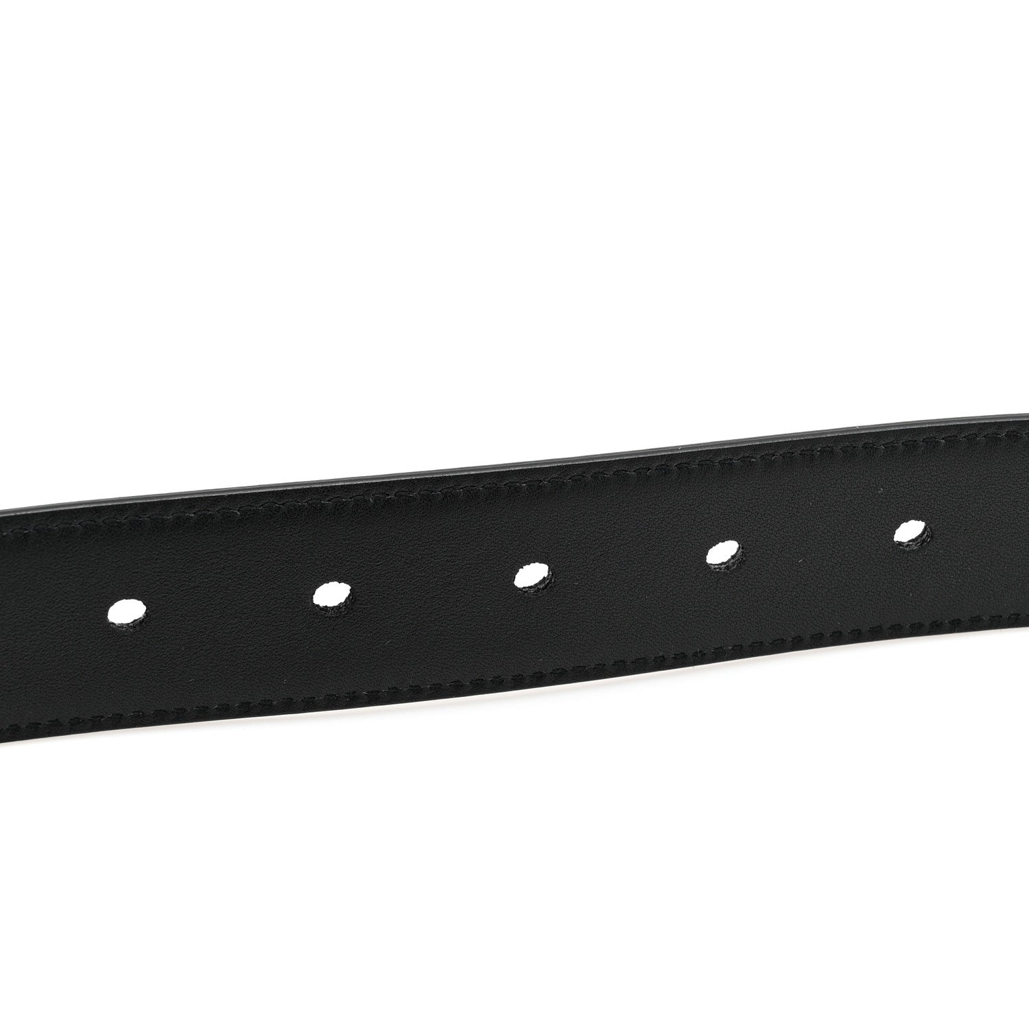 Saint Laurent Smooth Calfskin Monogram Square Buckle Belt 105 42 Black 3 of 5