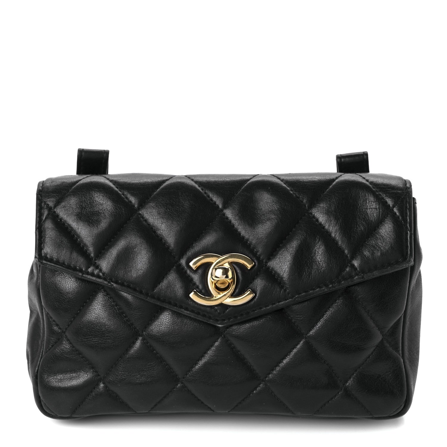 Chanel Lambskin Quilted Flap Waist Belt Bag Black 1 of 11