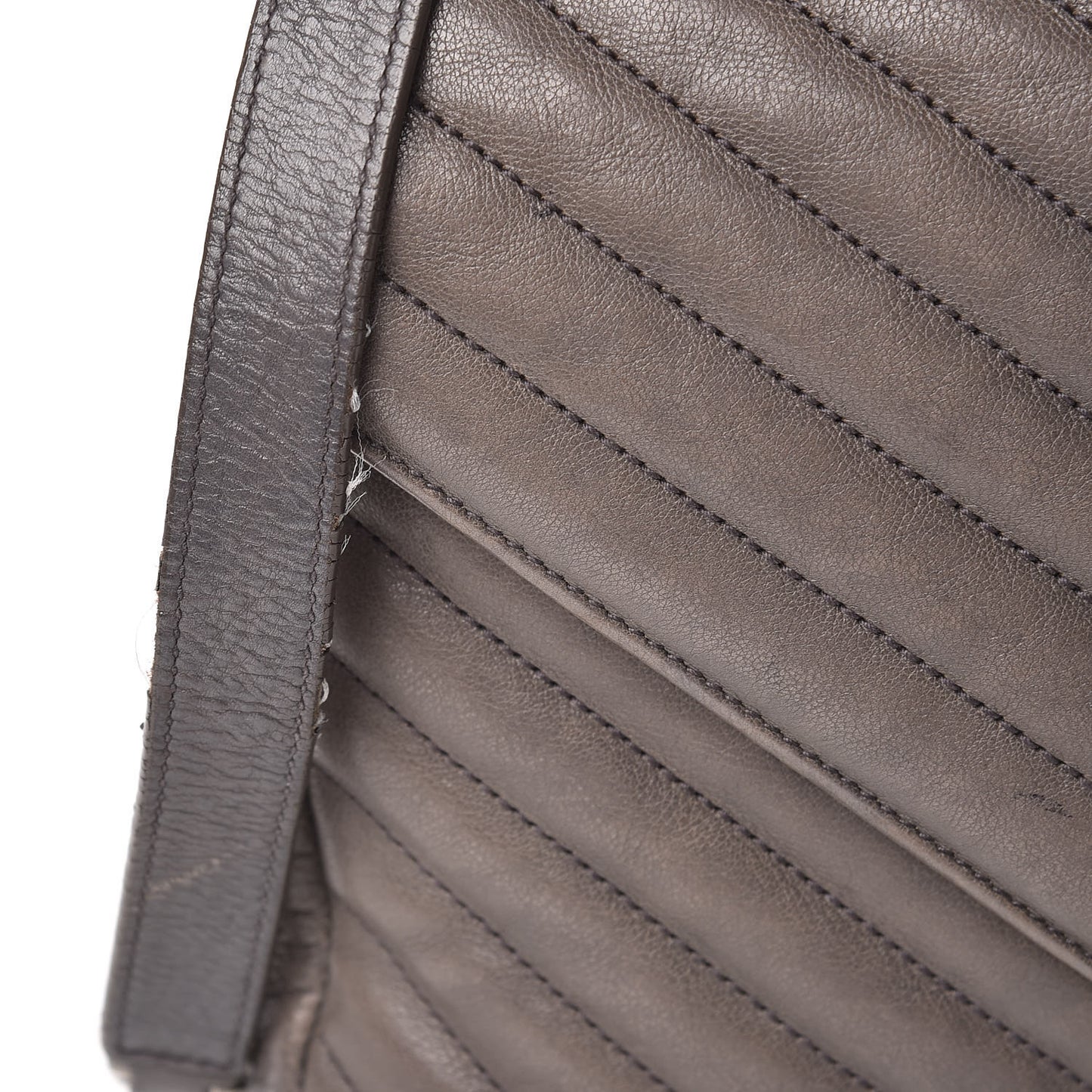 Sheepskin Matelasse Chevron Monogram Medium College Bag Dark Anthracite