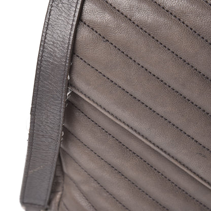 Saint Laurent Sheepskin Matelasse Chevron Monogram Medium College Bag Dark Anthracite 14 of 19